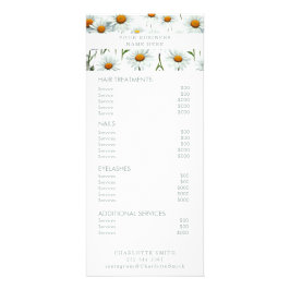 Minimalistisk Blommigt | Meny för tjänsten för Pri