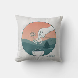 Minimalistisk Blommigt Plant "Grow & Harmonize" Yo Kudde