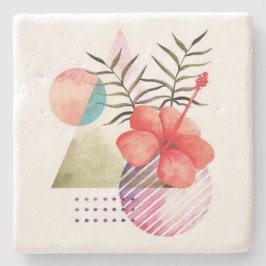 Minimalistisk Blommigt Stenunderlägg