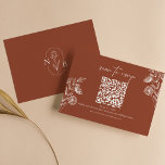 Minimalistisk Blommigt Terracotta Bröllop QR-kod OSA Kort<br><div class="desc">Minimalistisk Blommigt Terracotta Bröllop QR Code OSA kort. Monogram längst bak.</div>