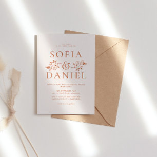 Minimalistisk Blommigt Winter Wedding Inbjudningar