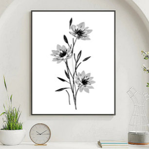 Minimalistisk blomskisskonst poster