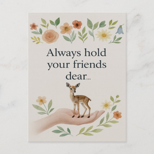 Minimalistisk blomster alltid håll dina vänner kär helg vykort (Framsida)