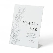 Minimalistisk blomster Mimosa Barskylt