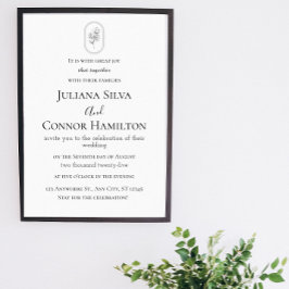 Minimalistisk blomsterbåge bröllopsinbjudan inbjudningar