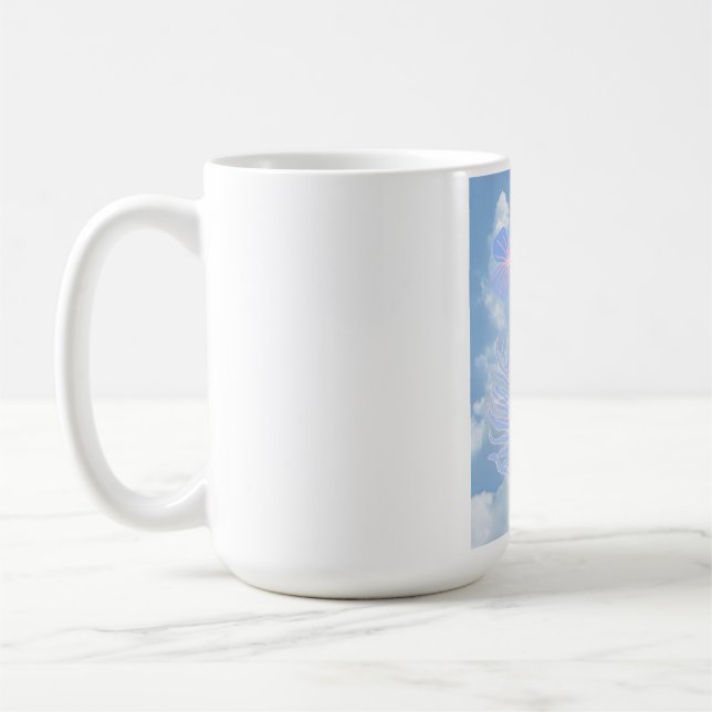 Minimalistisk blomsterdesign – botanisk estetik kaffemugg (Vänster)