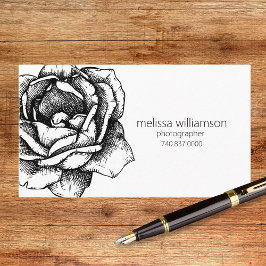 Minimalistisk blomsterdesign visitkort