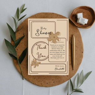 Minimalistisk Blomstergestaltning För Baby Shower Tack Kort
