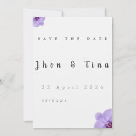 Minimalistisk blomsterinspirerad bröllopskort för 