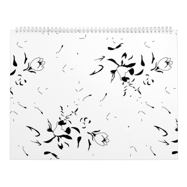 Minimalistisk blomsterkalender | Chic modern plane Kalender (Omslag)