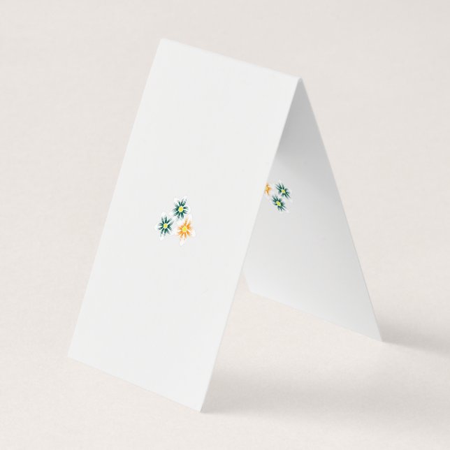 Minimalistisk blomsterkort | Elegant bröllop Visitkort (Baksida)