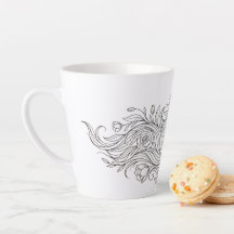 Minimalistisk blomsterkvinna profil konst mugg
