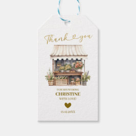 Minimalistisk blomstermarknad Tack för Märkrn Presentetikett