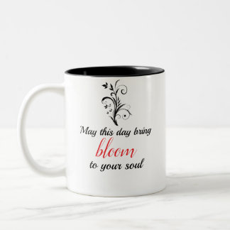 Minimalistisk blomstermotivationskaffekopp Två-Tonad mugg