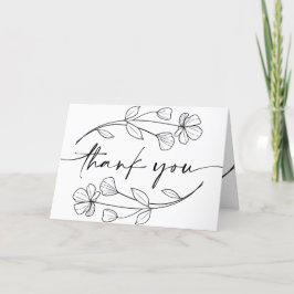 Minimalistisk blomsterrig Whimsical bröllop Tack Kort