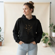 Minimalistisk blomstersweatshirt, söt blomsterhuva