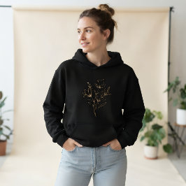 Minimalistisk blomstersweatshirt, söt blomsterhuva t shirt