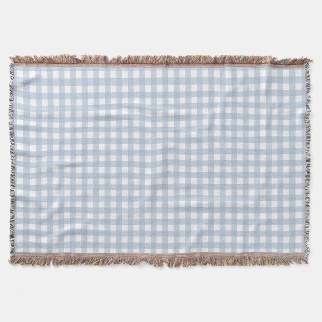 Minimalistisk Blue Gingham Play Mönster Filt (Framsidan)