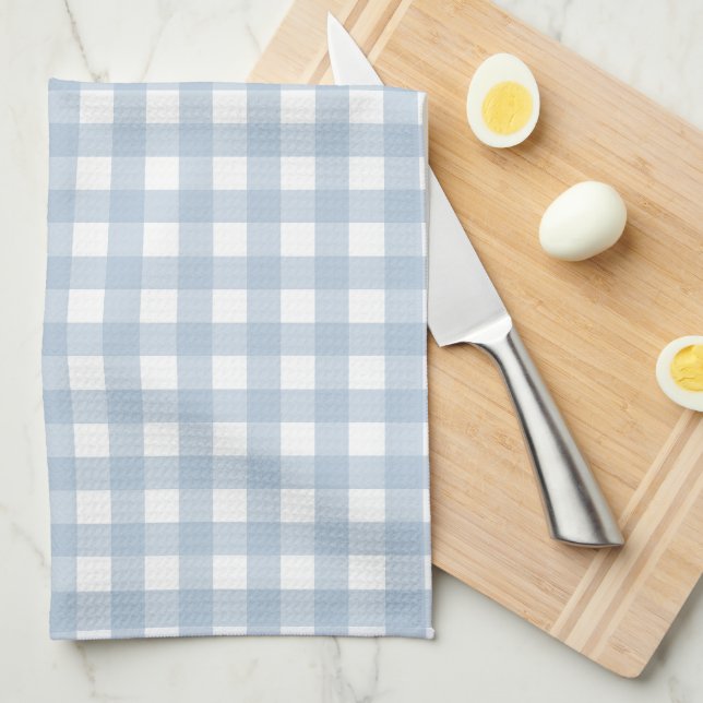 Minimalistisk Blue Gingham Play Mönster Kökshandduk (Vikt i Fjärdedel)