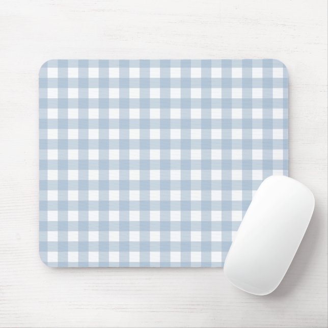 Minimalistisk Blue Gingham Play Mönster Musmatta (Med mus)