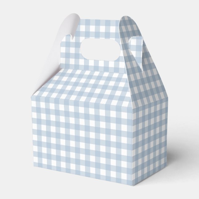 Minimalistisk Blue Gingham Play Mönster Presentaskar (Framsidan Sidan)