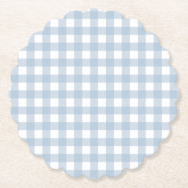 Minimalistisk Blue Gingham Play Mönster Underlägg Papper