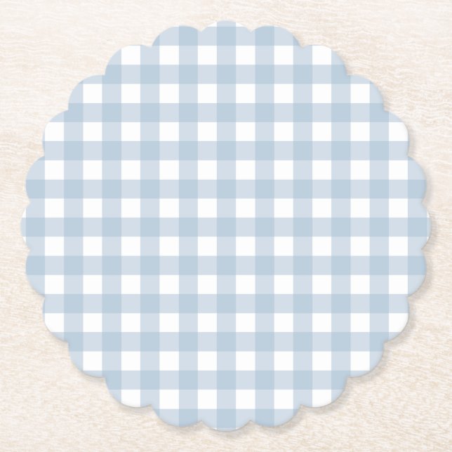 Minimalistisk Blue Gingham Play Mönster Underlägg Papper (Framsida)