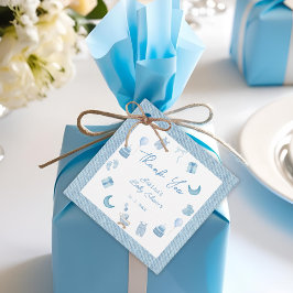 Minimalistisk Blue Jean Baby Denim Baby Shower Gåvor Etiketter