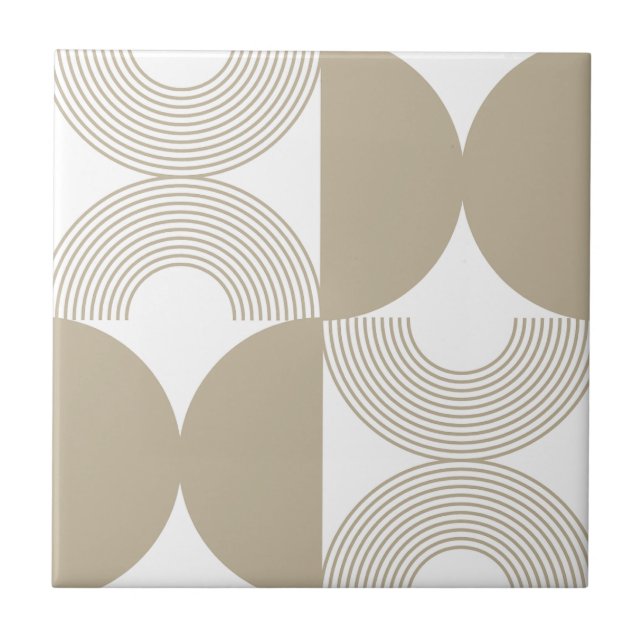 Minimalistisk Boho Abstrakt Geometrisk Bågmönster Kakelplatta (Framsidan)