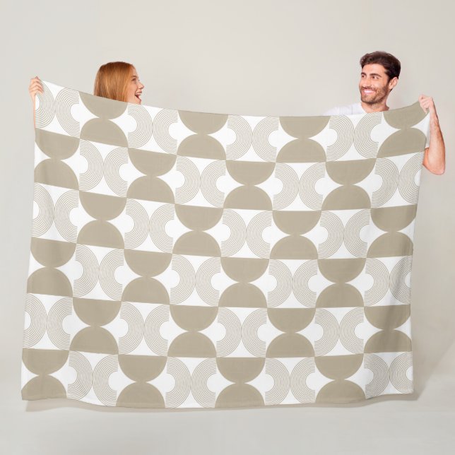 Minimalistisk Boho Abstrakt Geometrisk Valvmönster Fleecefilt (På plats)