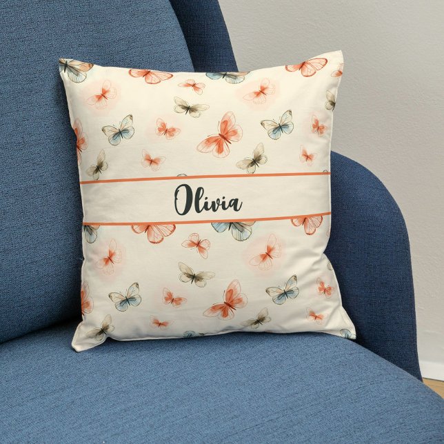 Minimalistisk Boho Akvarell Fjärilar Kudde (Skapare uppladdad)