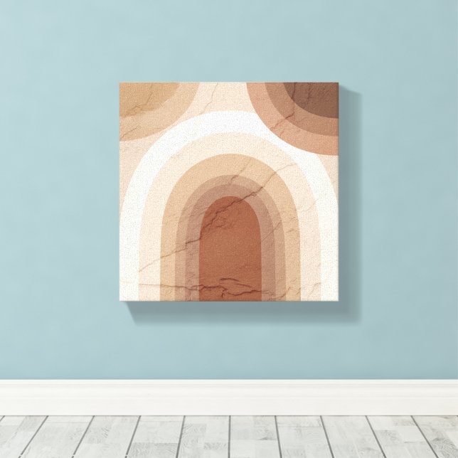 Minimalistisk Boho Arches Wall Art | Earthy Gradie Canvastryck (Insitu (trägolv))