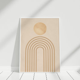 Minimalistisk Boho-båge Regnbåge Neutral Väggkonst