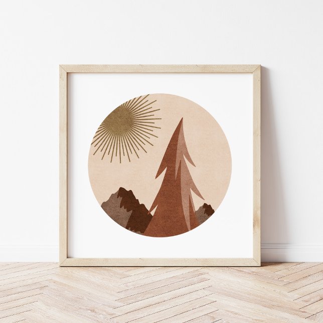 Minimalistisk Boho Berglandskaps Konstaffisch Poster (Skapare uppladdad)