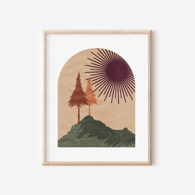 Minimalistisk Boho Bergslandskapskonst Poster (Skapare uppladdad)