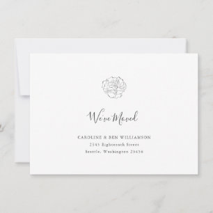 Minimalistisk Boho Blommig Teckning Vi Har Flyttat Meddelande