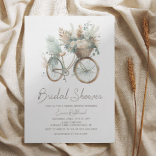 Minimalistisk Boho Blommigt Bicycle Möhippa Inbjudningar