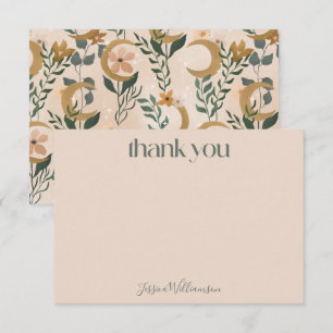 Minimalistisk Boho Blommigt Måne Baby Shower Tack Kort