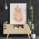 Minimalistisk Boho Botanical Löv Neutralt Earth To Poster<br><div class="desc">Enkel botanisk målning i orangens,  taupens och persikornas neutralt.</div>