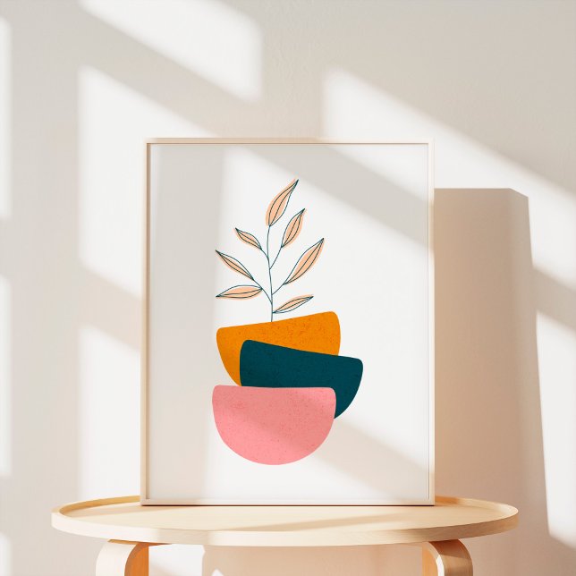 Minimalistisk Boho Botanisk Abstrakt Formkonst Poster (Skapare uppladdad)