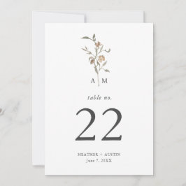 Minimalistisk Boho Botanisk Bordnummer