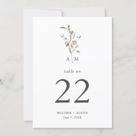 Minimalistisk Boho Botanisk Bordnummer