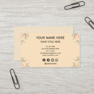 Minimalistisk Boho Botanisk Gren Affärs Kort