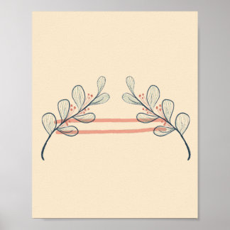 Minimalistisk Boho Botanisk Gren Affisch | Neutral