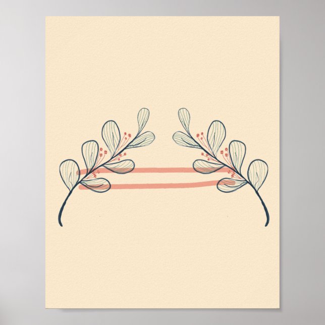 Minimalistisk Boho Botanisk Gren Affisch | Neutral (Framsidan)