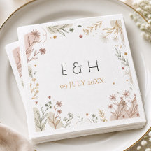 Minimalistisk Boho Botanisk Vildblomma Initialer