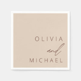 Minimalistisk Boho Bröllop Typography-Elegant Pappersservett
