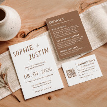 Minimalistisk Boho Bröllopsdetaljer Bilaga Kort