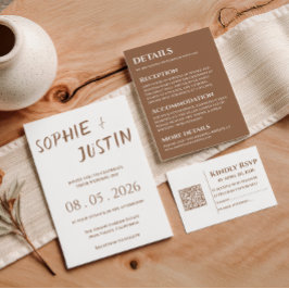 Minimalistisk Boho Bröllopsdetaljer Bilaga Kort