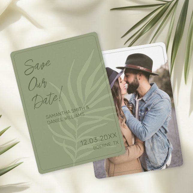 Minimalistisk Boho Bröllopsfoto Inbjudningar (Boho Save the Date Cards)